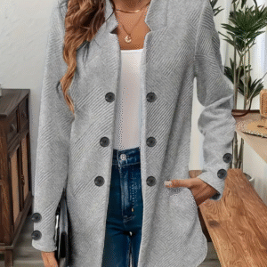 Womens Long Casual Jacket with Cufflinks